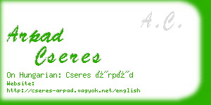 arpad cseres business card